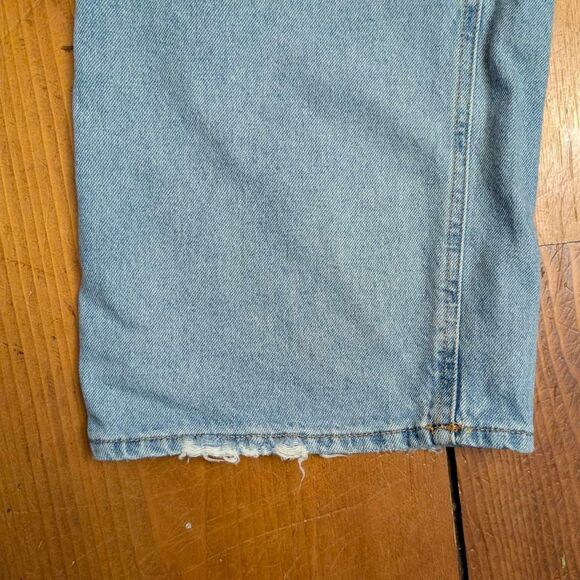 H&M high waist wide leg jeans women's size 12 light wash light distressing NWT - Picture 4 of 7